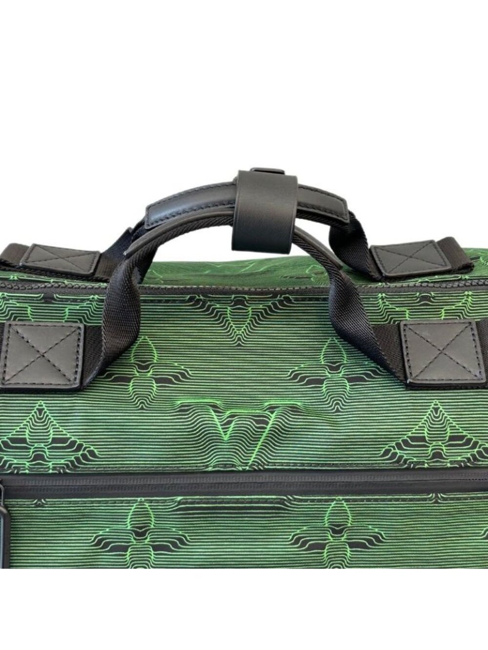 Louis Vuitton Boston Bag Black Green Keepall Bandouliere Reversible 50 - Picture 12 of 16